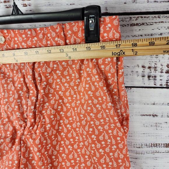 Polo Golf Ralph Lauren Classic Fit Shorts 33 Orange Giraffe Print Cotton Blend - Picture 9 of 9